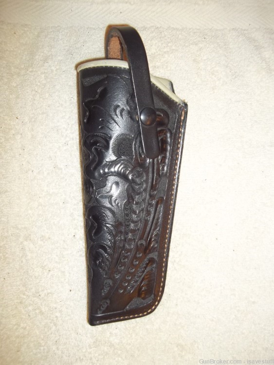 Rare ALAMO L/H Leather Lined Cowboy Holster Ruger Blackhawk 6 1/2" Barrel -img-1