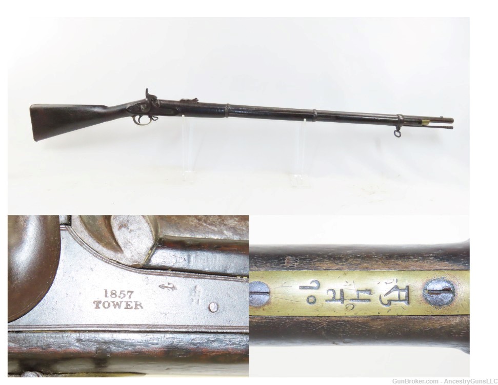 Antique ENFIELD Pattern 1853 Rifle-Musket .577 Percussion Nepal Broad Arrow-img-0