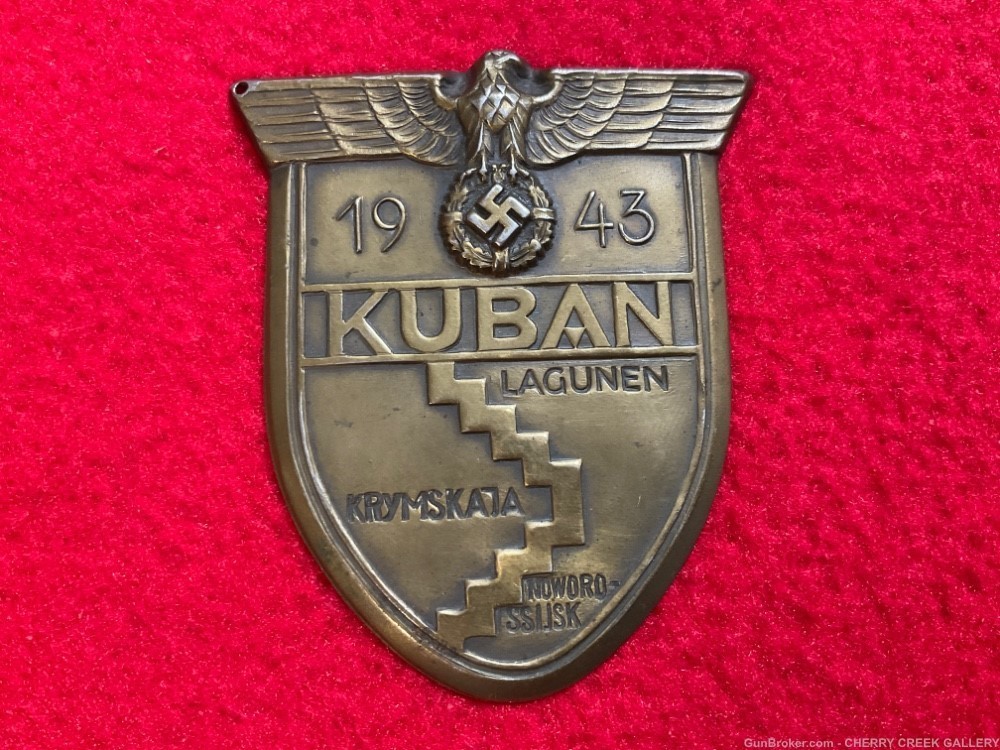 Vintage GERMAN KUBAN medal 1943 lagunen noworo ssijk ww2 eagle badge brass -img-0