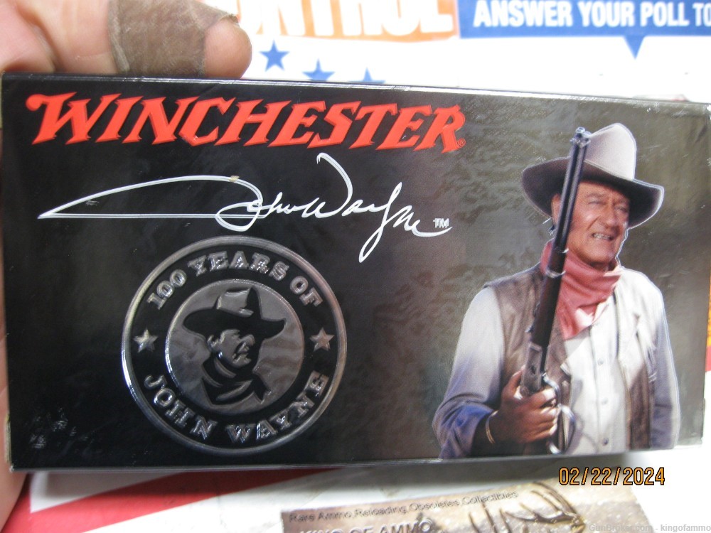 Rarest JOHN WAYNE 44-40 Winchester 2007 Collector Ammo ; Other J W Cals too-img-1