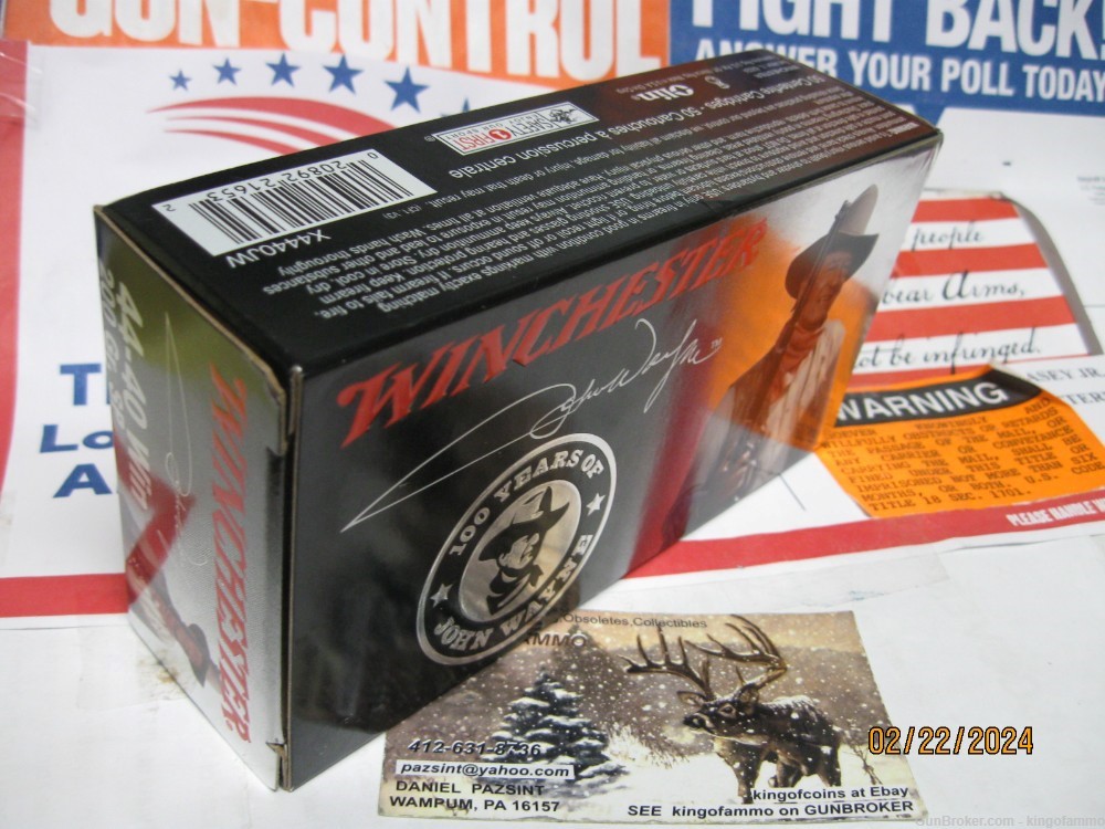 Rarest JOHN WAYNE 44-40 Winchester 2007 Collector Ammo ; Other J W Cals too-img-4