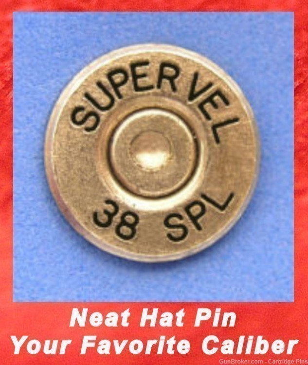 SUPER VEL  38 SPL Special Cartridge Hat Pin  Tie Tac  Ammo Bullet-img-0