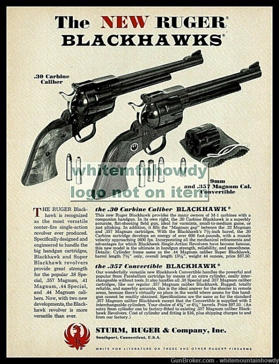1968 RUGER Blackhawk Revolver AD Convertible & Carbine-img-0