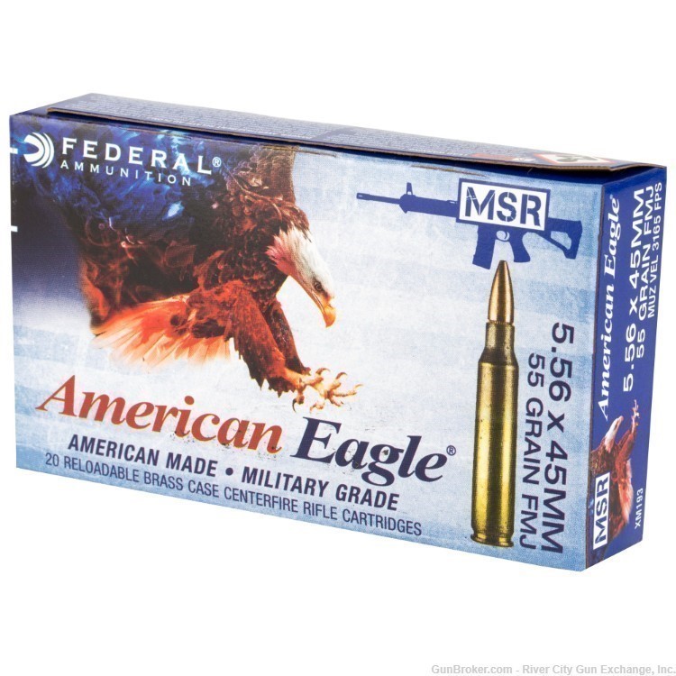 Federal XM193 5.56NATO 55GR FMJ 20 Rounds-img-2