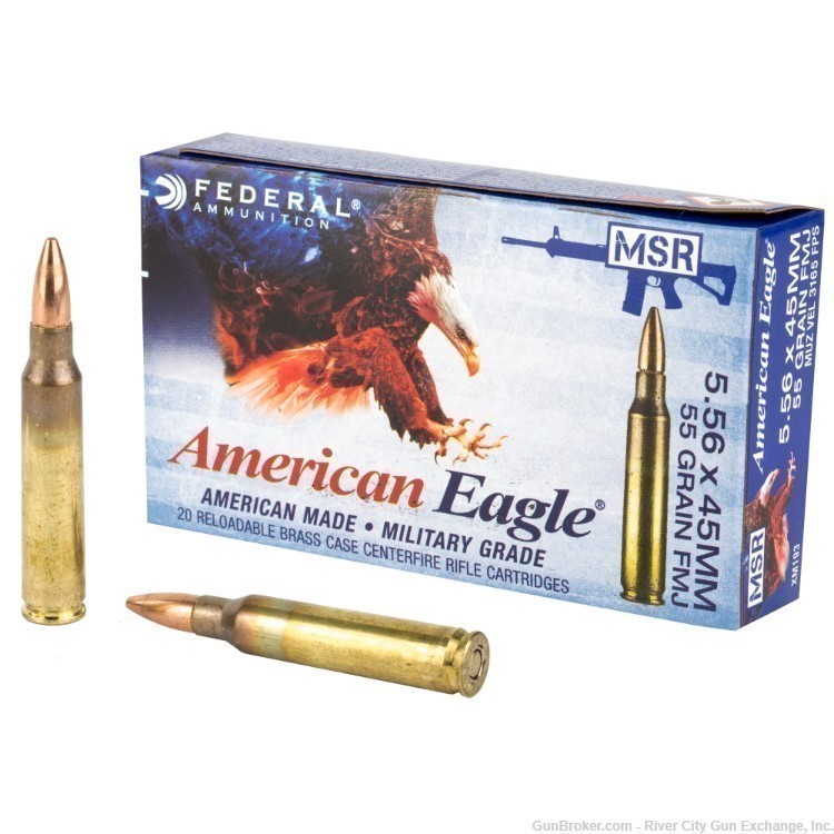 Federal XM193 5.56NATO 55GR FMJ 20 Rounds-img-0