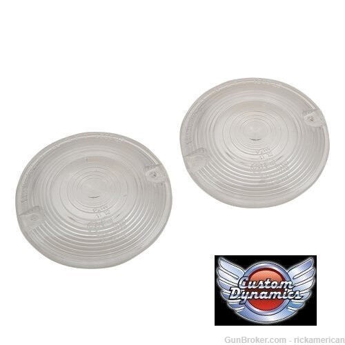 Harley Davidson PAIR of Clear Turn Signal Lenses, Flat Style HDFLATCLEARX2-img-0