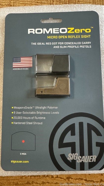 SIG SAUER Romeo Zero 1x30mm Red Dot Sight 6 MOA for P365 365XL SOR01603 NEW-img-2