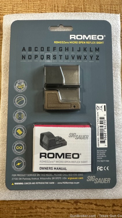 SIG SAUER Romeo Zero 1x30mm Red Dot Sight 6 MOA for P365 365XL SOR01603 NEW-img-1