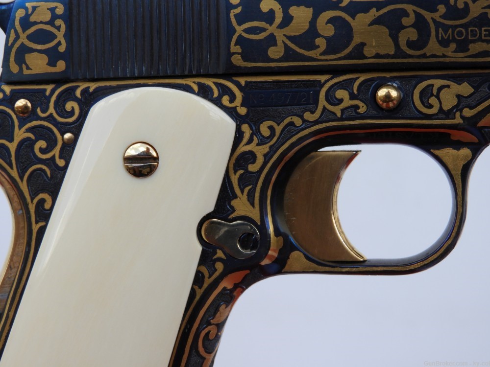 HAND ENGRAVED, GOLD INLAID, 1918 COLT BLACK ARMY  1911 45acp-img-10