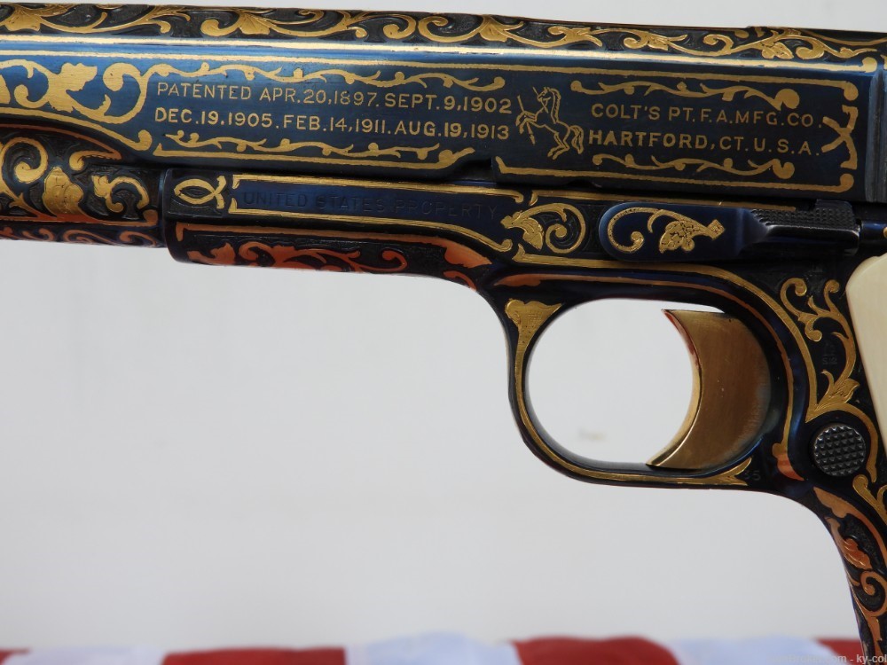 HAND ENGRAVED, GOLD INLAID, 1918 COLT BLACK ARMY  1911 45acp-img-5