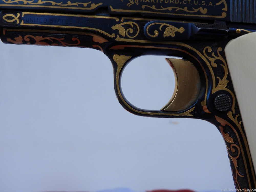 HAND ENGRAVED, GOLD INLAID, 1918 COLT BLACK ARMY  1911 45acp-img-4
