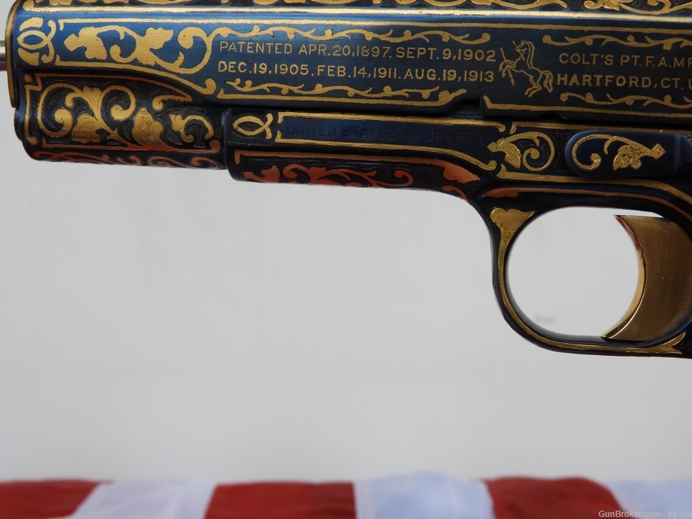 HAND ENGRAVED, GOLD INLAID, 1918 COLT BLACK ARMY  1911 45acp-img-6