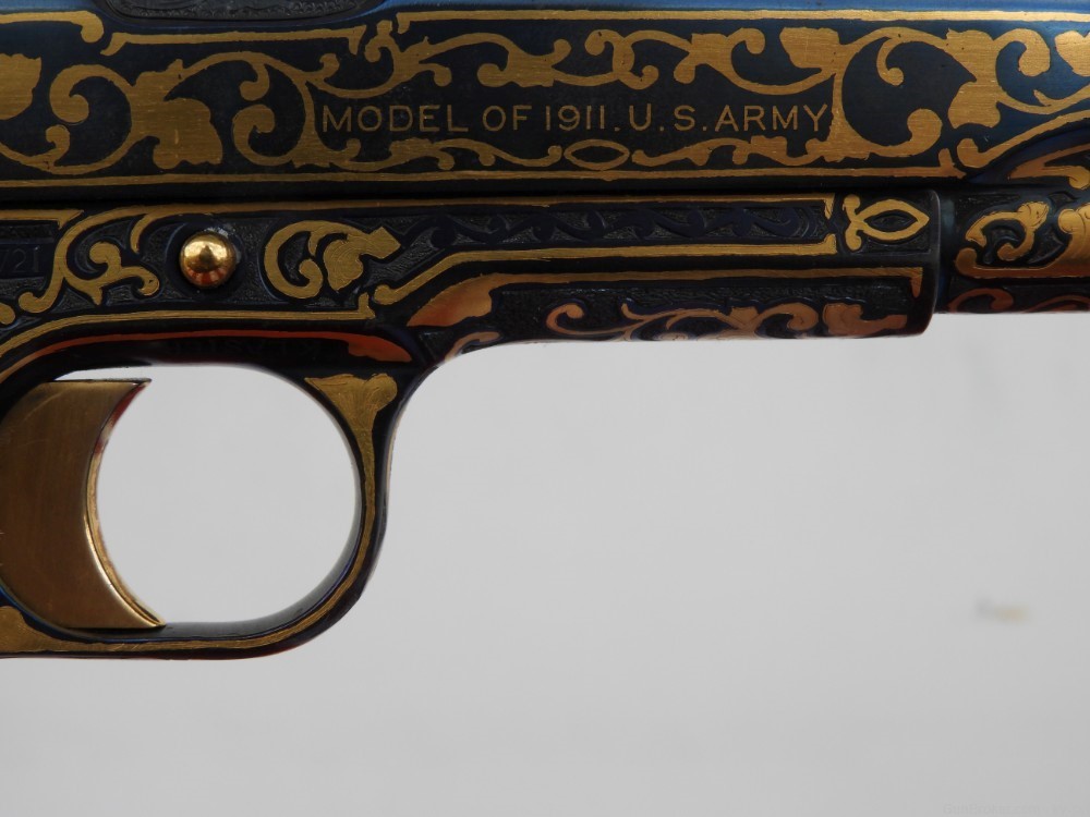 HAND ENGRAVED, GOLD INLAID, 1918 COLT BLACK ARMY  1911 45acp-img-9
