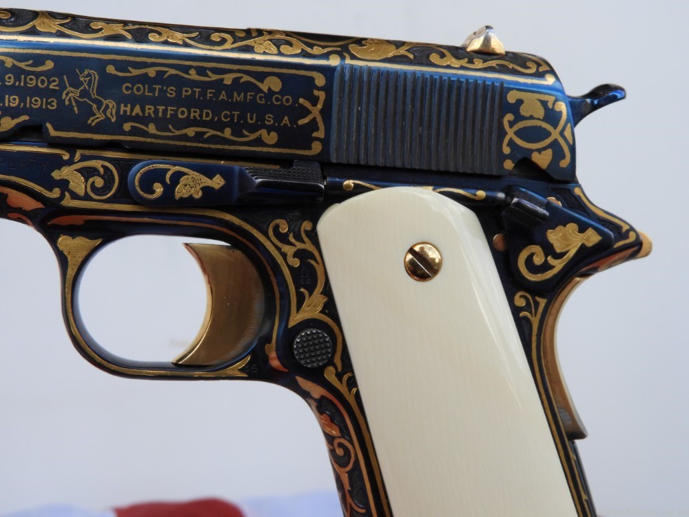 HAND ENGRAVED, GOLD INLAID, 1918 COLT BLACK ARMY  1911 45acp-img-7