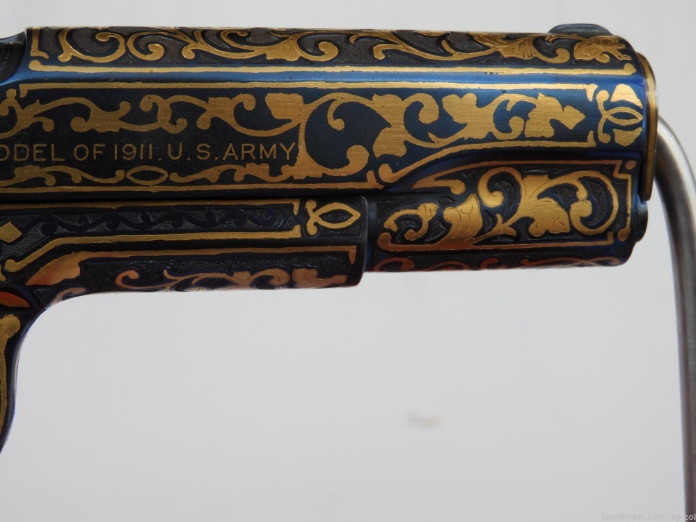 HAND ENGRAVED, GOLD INLAID, 1918 COLT BLACK ARMY  1911 45acp-img-11