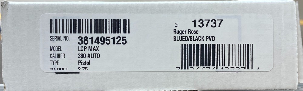 RUGER LCP MAX ROSE 380 ACP 13737 NEW-img-2