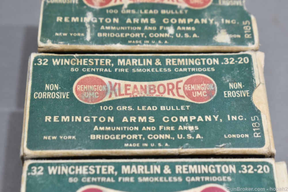 3 Full Boxes 150 Rds Vintage Remington 32-20 Dogbone R185 Ammunition -img-3