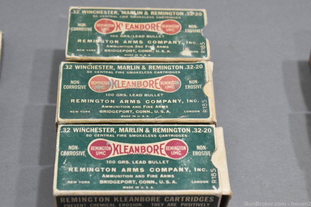 3 Full Boxes 150 Rds Vintage Remington 32-20 Dogbone R185 Ammunition -img-1