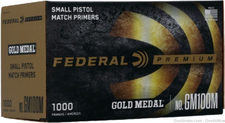 Federal Small Pistol Match Primers GM100M 1000 Pc GM100M Small Match Pistol-img-0