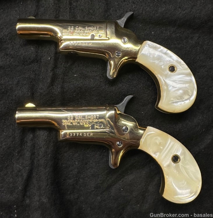 Consecutive Serial Number Colt Lady Deringer 22 Short Single Shot Pistols-img-2