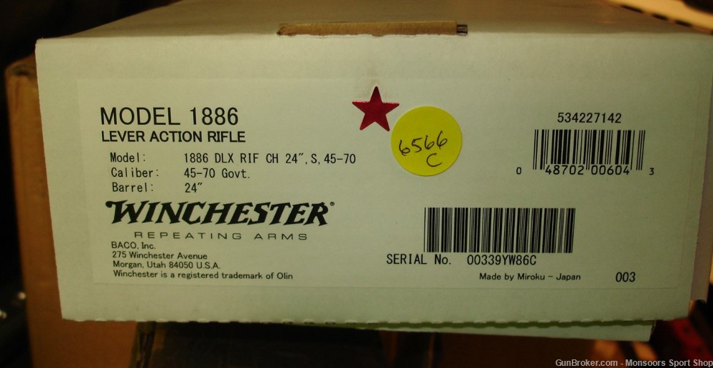 Winchester 1886 Deluxe - .45-70 / 24" Bbl - #534227142 - New-img-12