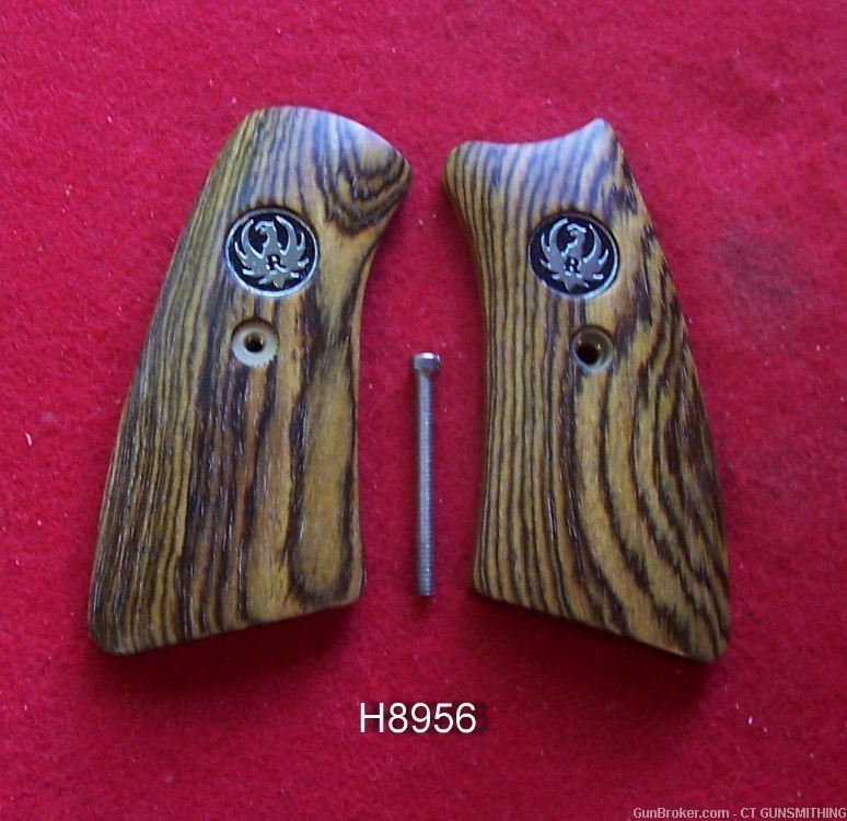 Nice Matched pair of Bocote Wood Grip Inserts w/Mdlns for Ruger GP100 model-img-0