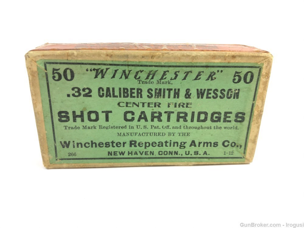 Winchester .32 S&W Short SHOT Partially Sealed Full 2 Piece Box Circa 1912-img-0