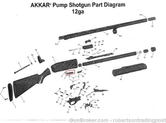 Akkar Charles Daly 12 ga 3 inch Old Model 300 Shotgun Feed Latch Assembly -img-5