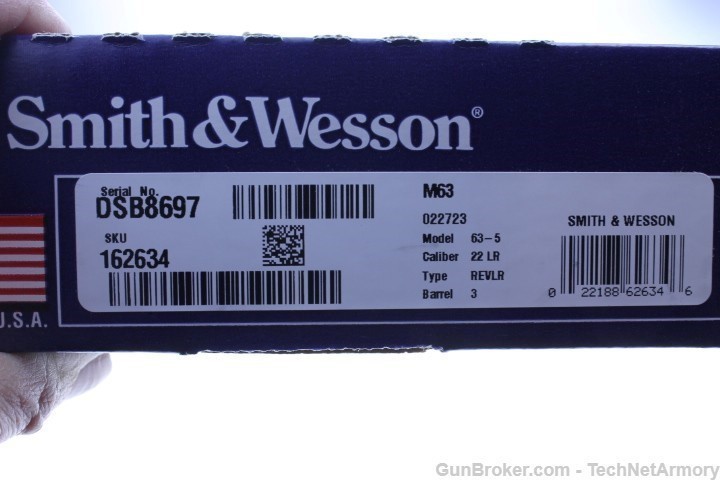 Smith + Wesson Model 63 3" .22LR 8 Round  Fiber Optic 162634 -img-2