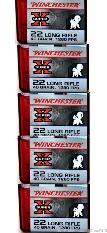 22LR Winchester SUPER-X Power Point Copper Plated 22 LR 40 Grain HP 500 RDS-img-1