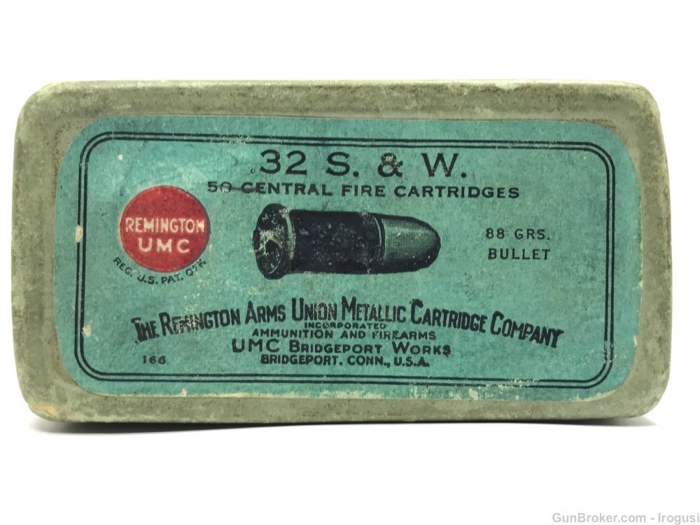 1916-1919 Remington .32 S&W Short FULL Vintage Half Split Box 1005-PX-img-0