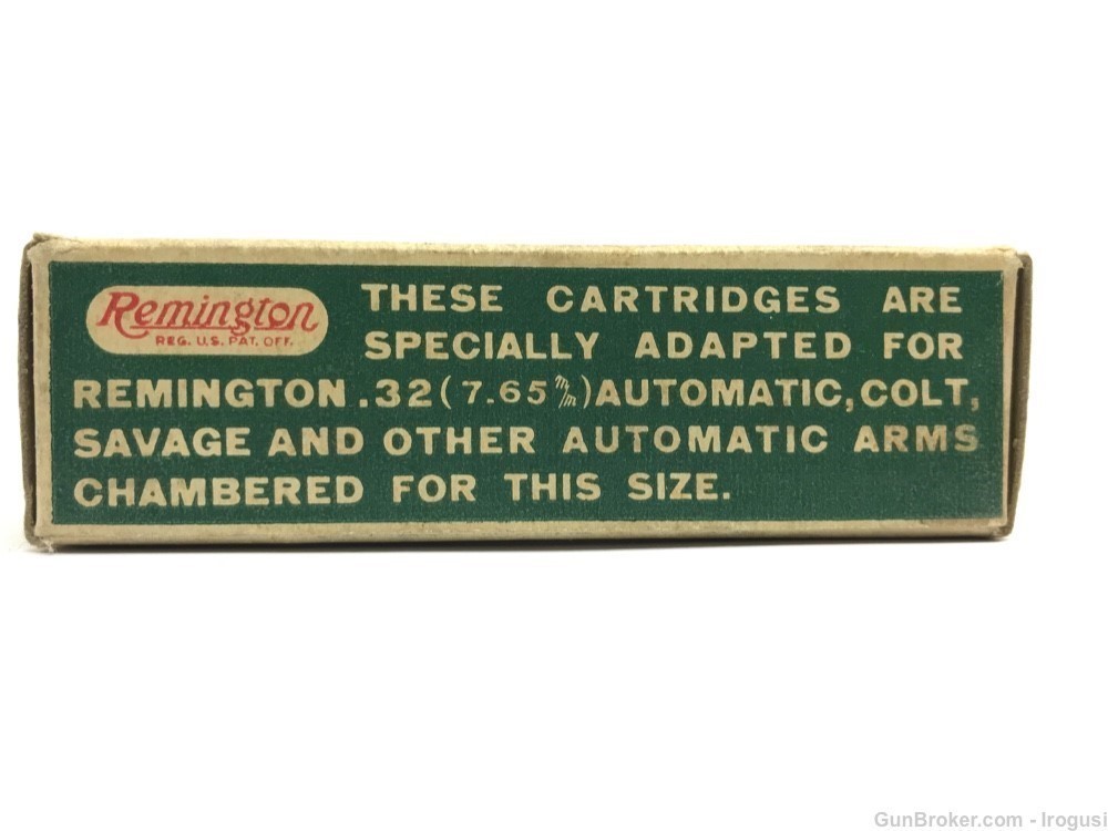 1930-1933 Remington DOGBONE .32 Auto 71 Gr Vintage Box 48 Rounds 1006-NP-img-2