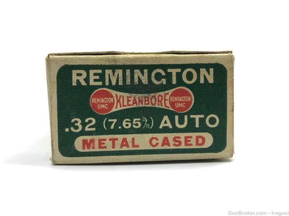 1930-1933 Remington DOGBONE .32 Auto 71 Gr Vintage Box 48 Rounds 1006-NP-img-3