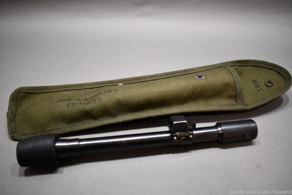 Vintage USGI M84 M1C M1D Garand Sniper Scope W Carrying Case-img-0