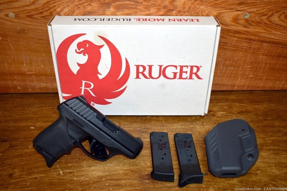 Ruger EC9s 9MM Pistol - (3) Mags Blackhawk Holster Box & Manual 95% +-img-0