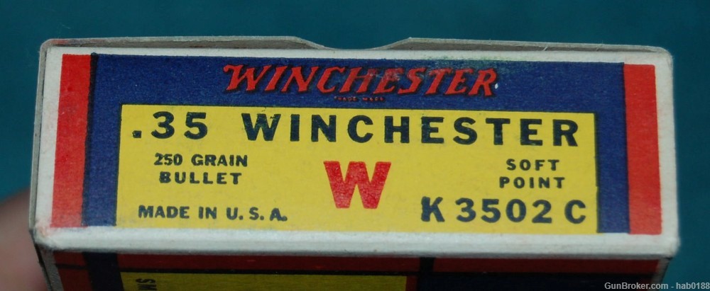 Hard To Find Vintage Full Box of Winchester 35 Win Mint Box Mint-img-1