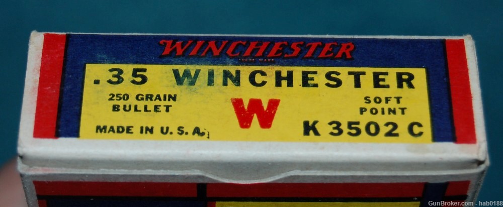 Hard To Find Vintage Full Box of Winchester 35 Win Mint Box Mint-img-4