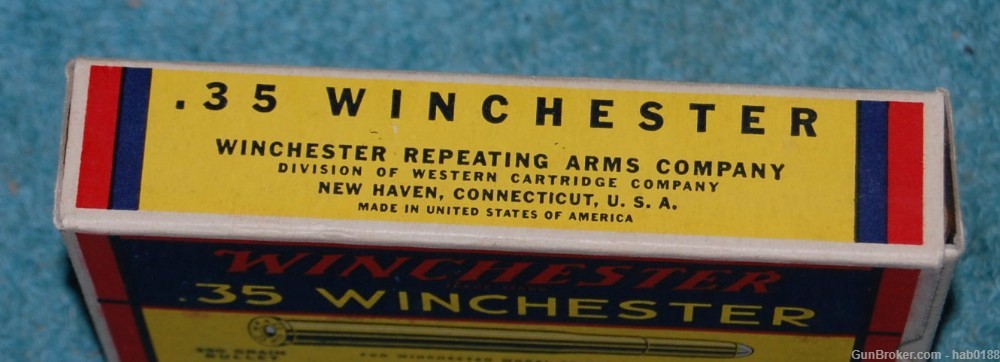 Hard To Find Vintage Full Box of Winchester 35 Win Mint Box Mint-img-2