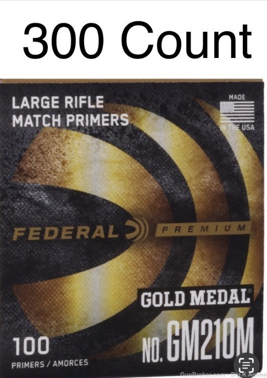 Federal Premium Gold Medal No. GM210M Large Rifle Primers (300 count)-img-0