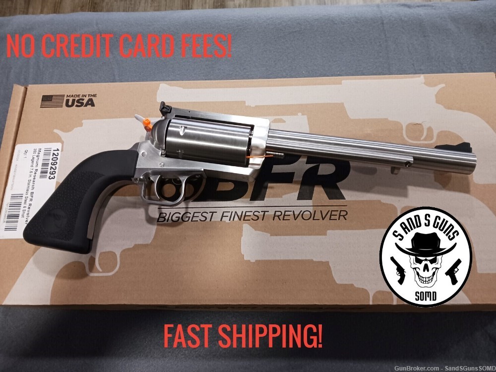 MAGNUM RESEARCH BFR 350 LEGEND 7.5" STAINLESS SINGLE ACTION REVOLVER NEW-img-0