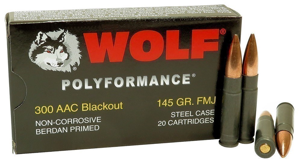 100rds Wolf Polyformance™ .300 AAC Blackout 145gr FMJ Poly + FAST SHIP-img-1