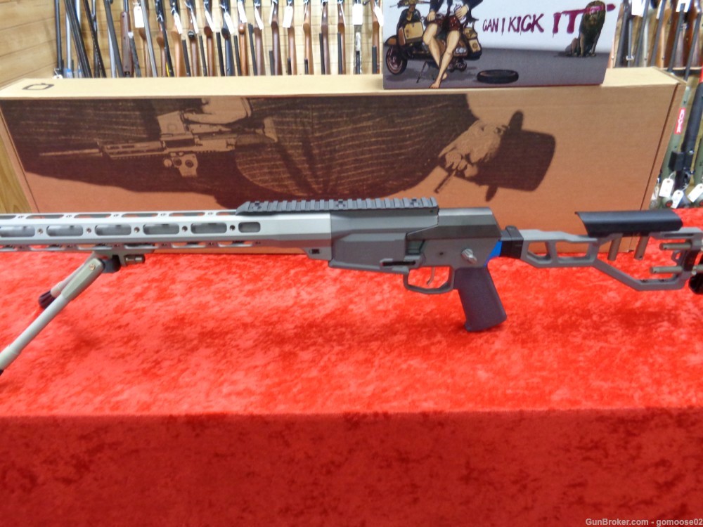 Q The FIX 308 Winchester Kickstand Bipod 16" Blue Match Trigger WE TRADE!-img-1