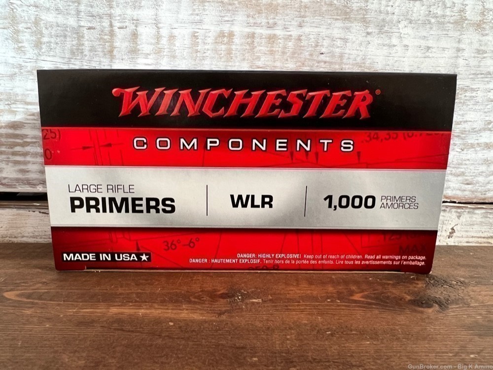 Winchester Large Rifle primers 1,000 count WLR primers-img-0
