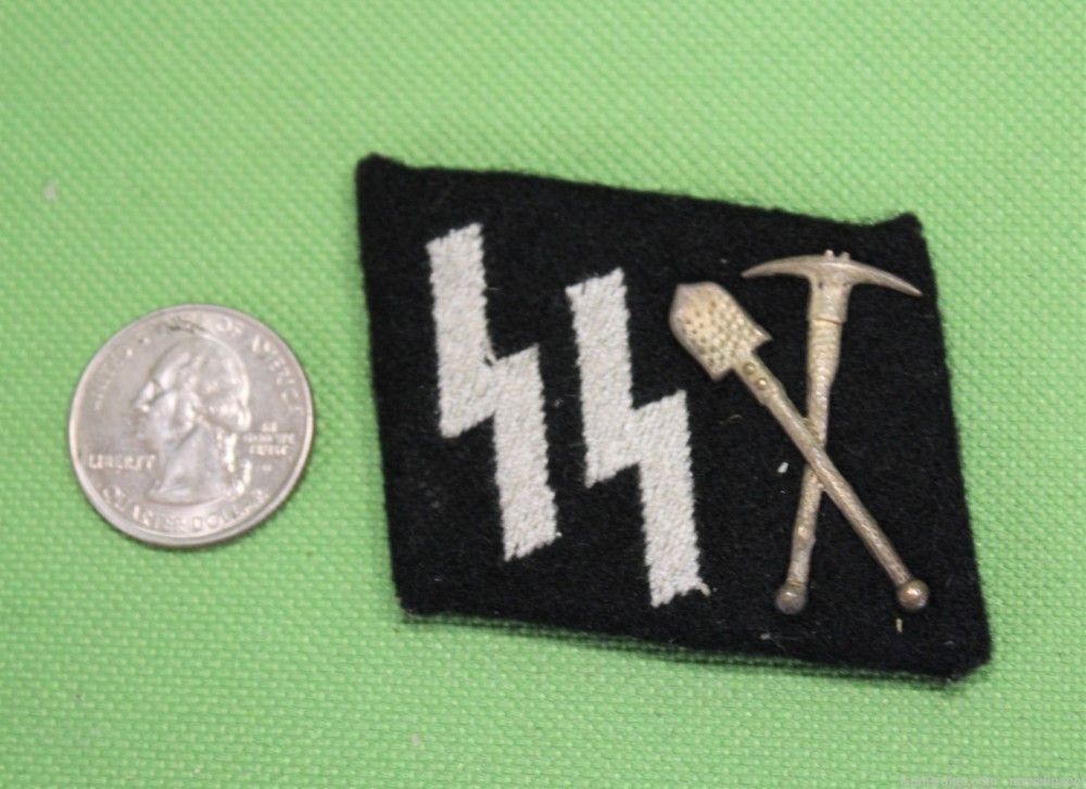 German WWII Waffen SS Pioneer EM Collar Tab FD-img-2
