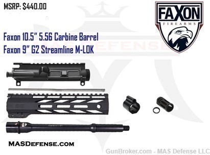 10.5" 5.56 AR-15 BARRELED UPPER UNASSEMBLED KIT - FAXON FIREARMS -img-0