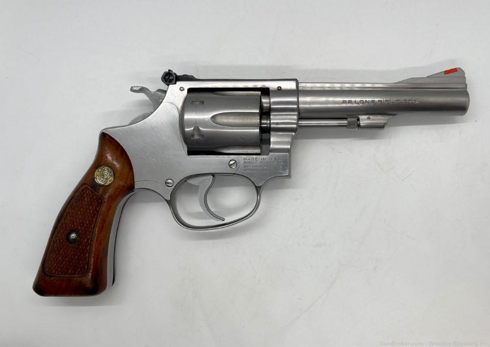 S&W mod 63 .22lr 4” Stainless with Box & Papers -img-1