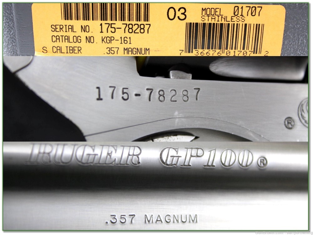 Ruger GP-100 Stainless 357 Mag 6in in case with scope-img-3