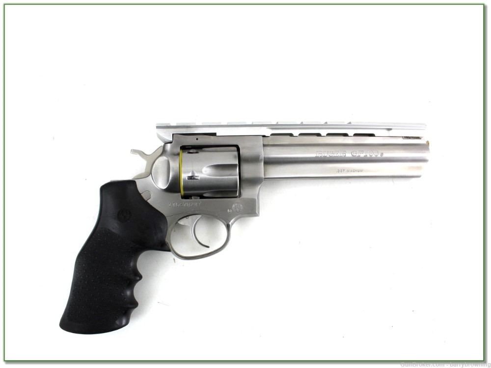 Ruger GP-100 Stainless 357 Mag 6in in case with scope-img-1