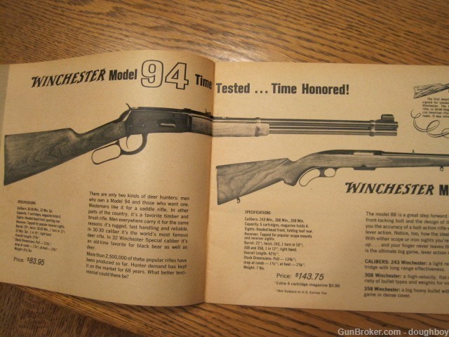 Winchester 1962 Catalog ORIGINAL 94 42 52D 37 12 21 70 ORIGINAL-img-2