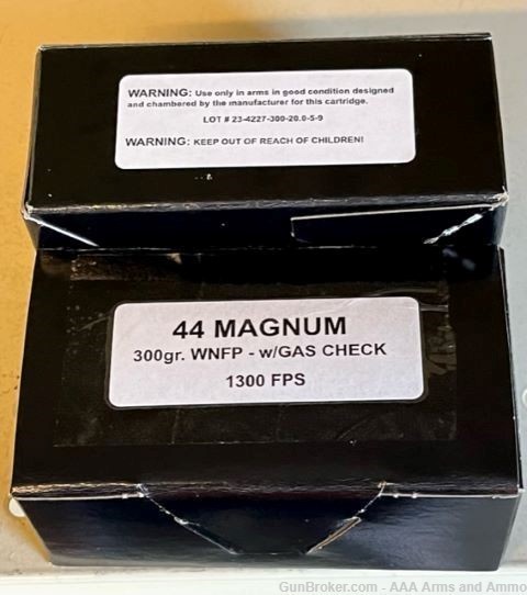 44 Rem Magnum 300gr. Wide Nose Flat Point - Gas Check - 44 Magnum -img-0